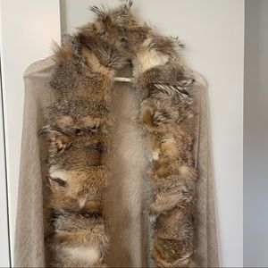 Luxe Fur Cashmere Silk Wrap